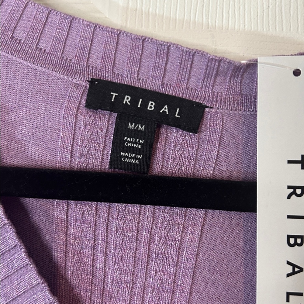 NWT Tribal Women's V-Neck Lavender Sweater Size Medium - Picture 5 of 10